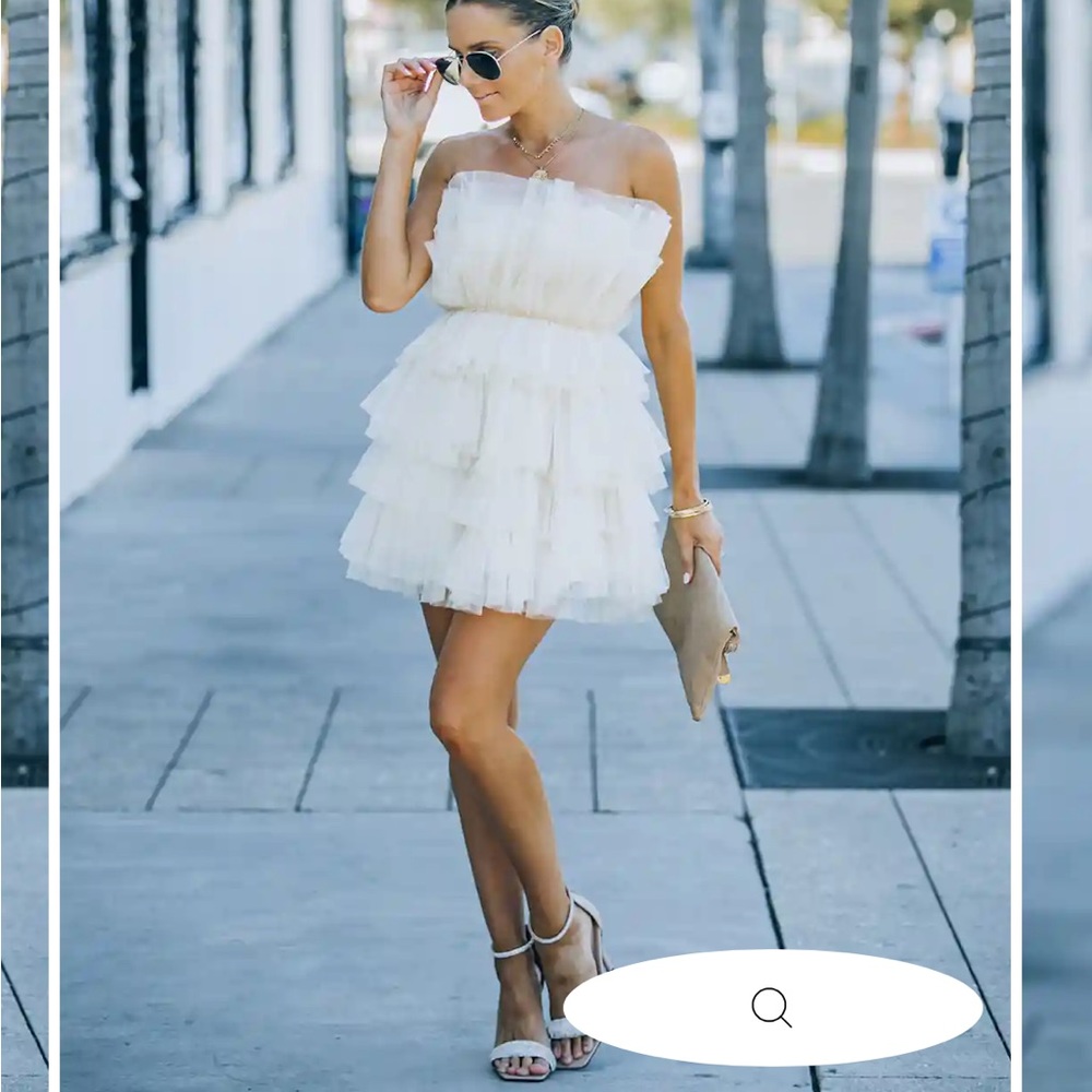 Vici Lille strapless tulle mini dress